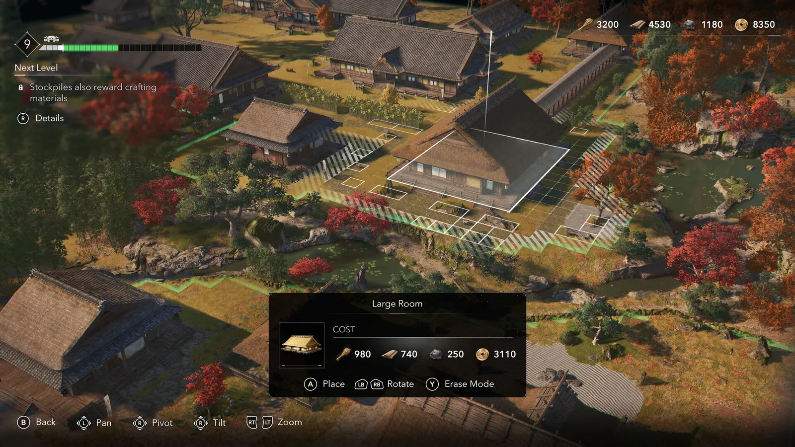 An aerial view of the hideout in Assassin's Creed Shadows